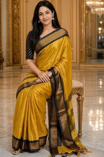 Woven design zari pure cotton kanjeevaram saree