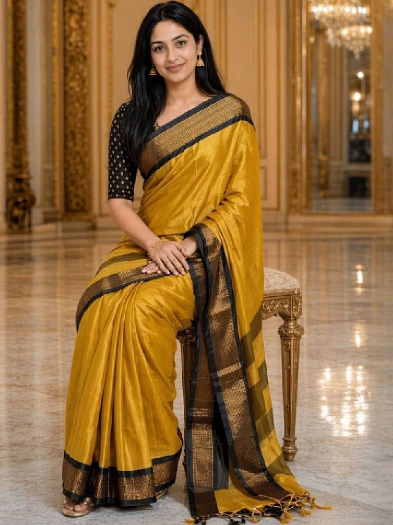 Woven design zari pure cotton kanjeevaram saree