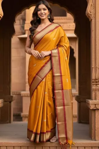 Woven design zari pure cotton kanjeevaram saree