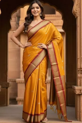 Woven design zari pure cotton kanjeevaram saree