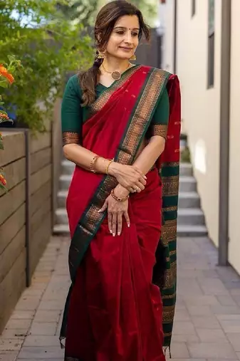 Zari silk blend kanjeevaram saree