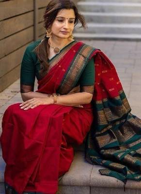 Zari silk blend kanjeevaram saree 2