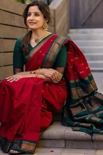 Zari silk blend kanjeevaram saree