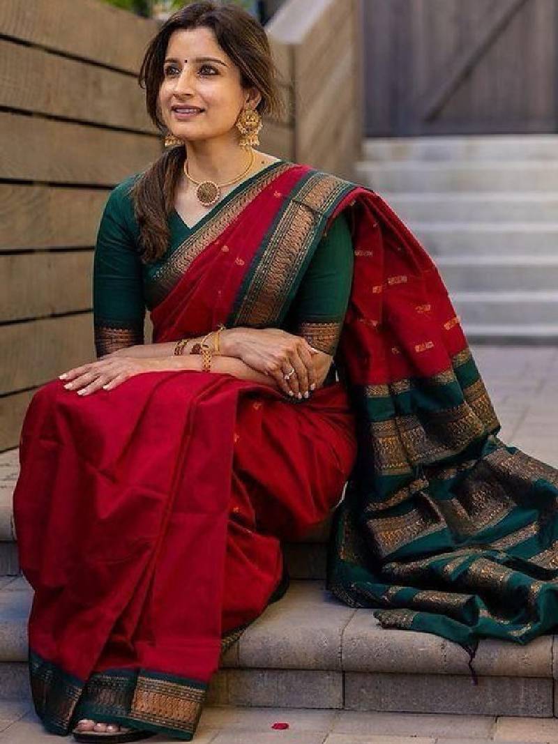 Zari silk blend kanjeevaram saree