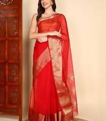 Embellished silk blend kanjeevaram saree