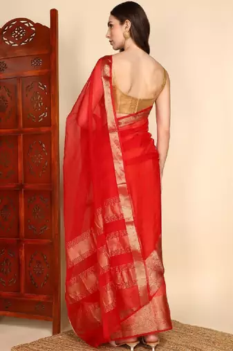 Embellished silk blend kanjeevaram saree