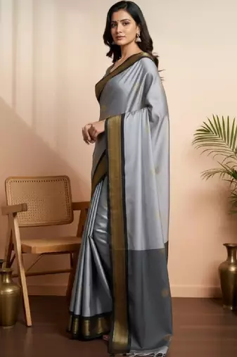 Ethnic motifs zari pure cotton kanjeevaram saree