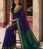 Woven design zari pure cotton kanjeevaram saree