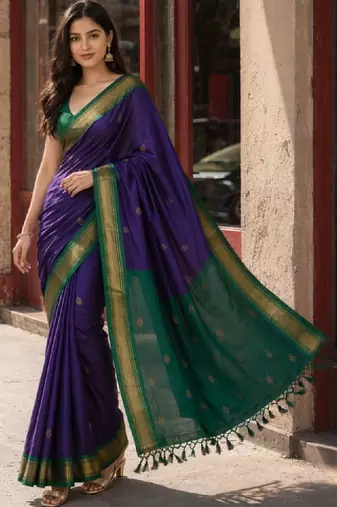 Woven design zari pure cotton kanjeevaram saree