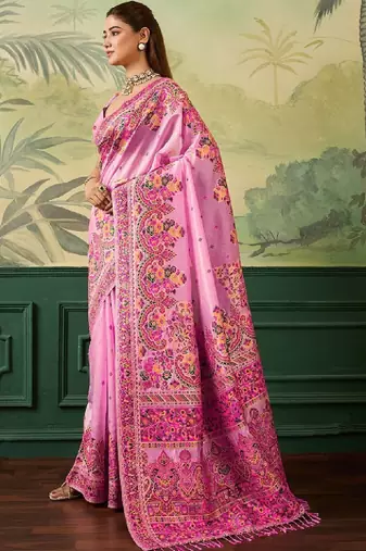 Woven design zari pashmina handloom kanjeevaram saree
