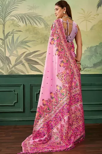 Woven design zari pashmina handloom kanjeevaram saree