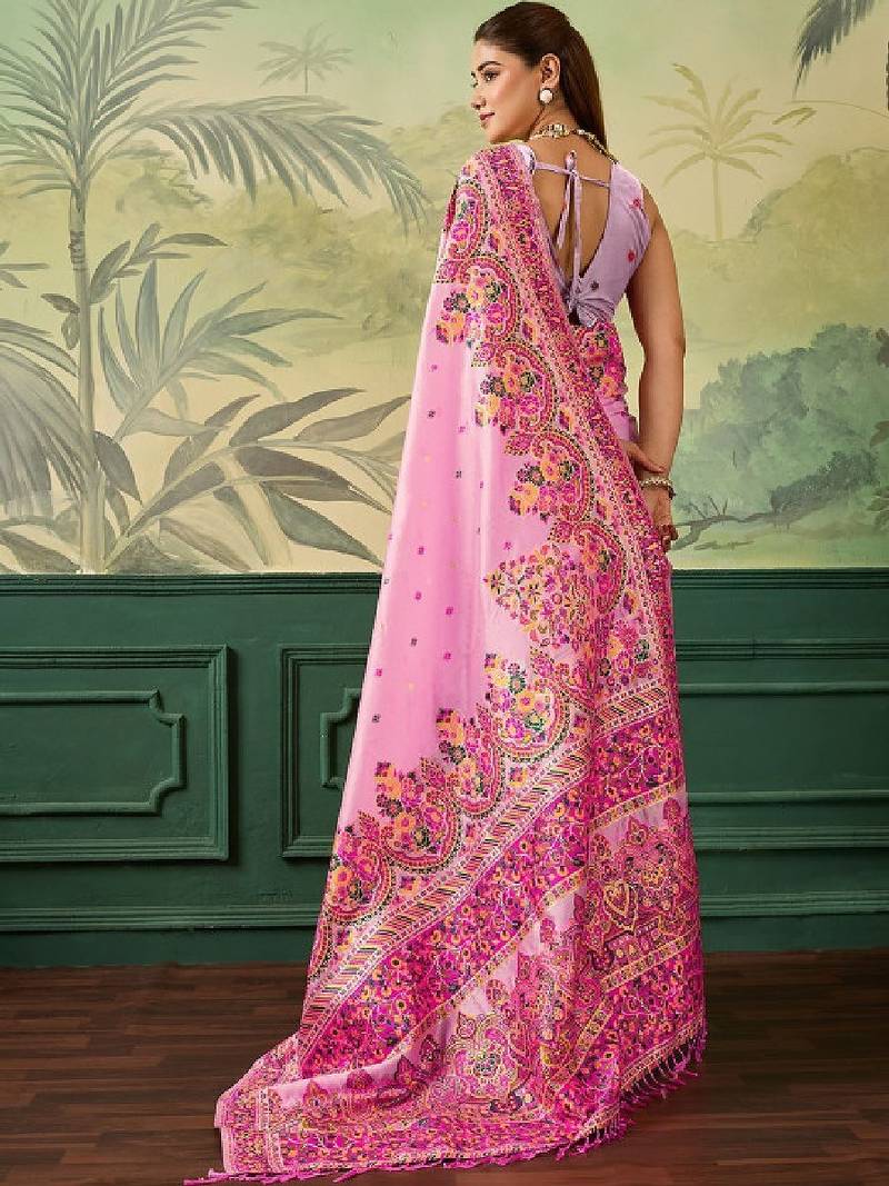 Woven design zari pashmina handloom kanjeevaram saree