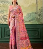 Woven design zari pashmina handloom kanjeevaram saree