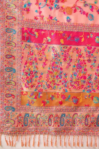 Woven design zari pashmina handloom kanjeevaram saree