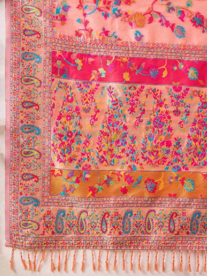 Woven design zari pashmina handloom kanjeevaram saree