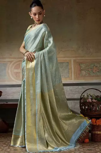 Woven design zari silk blend designer kanjeevaram saree