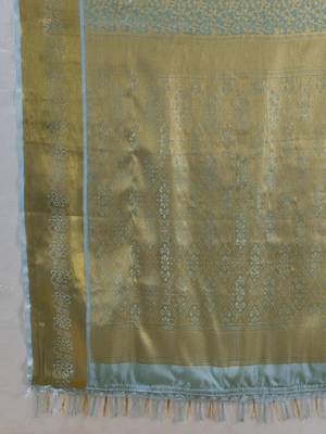 Woven design zari silk blend designer kanjeevaram saree 4