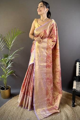 Woven design sarees with blouse piece