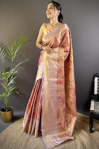 Woven design sarees with blouse piece