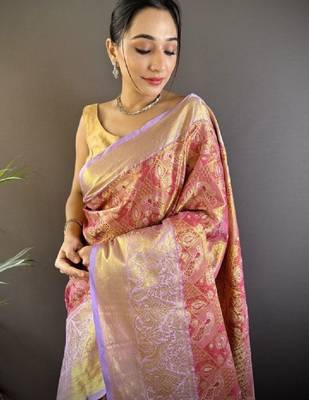 Woven design sarees with blouse piece 2