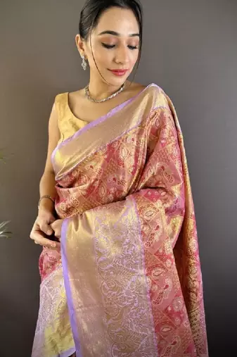 Woven design sarees with blouse piece