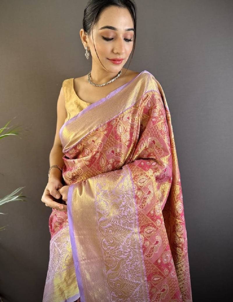 Woven design sarees with blouse piece