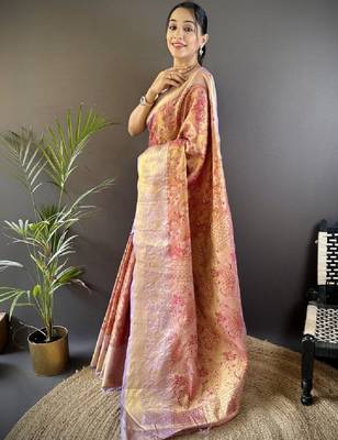 Woven design sarees with blouse piece 3