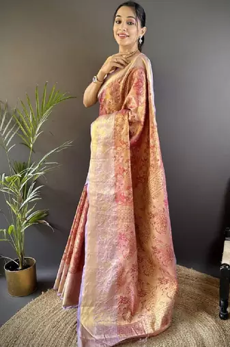 Woven design sarees with blouse piece