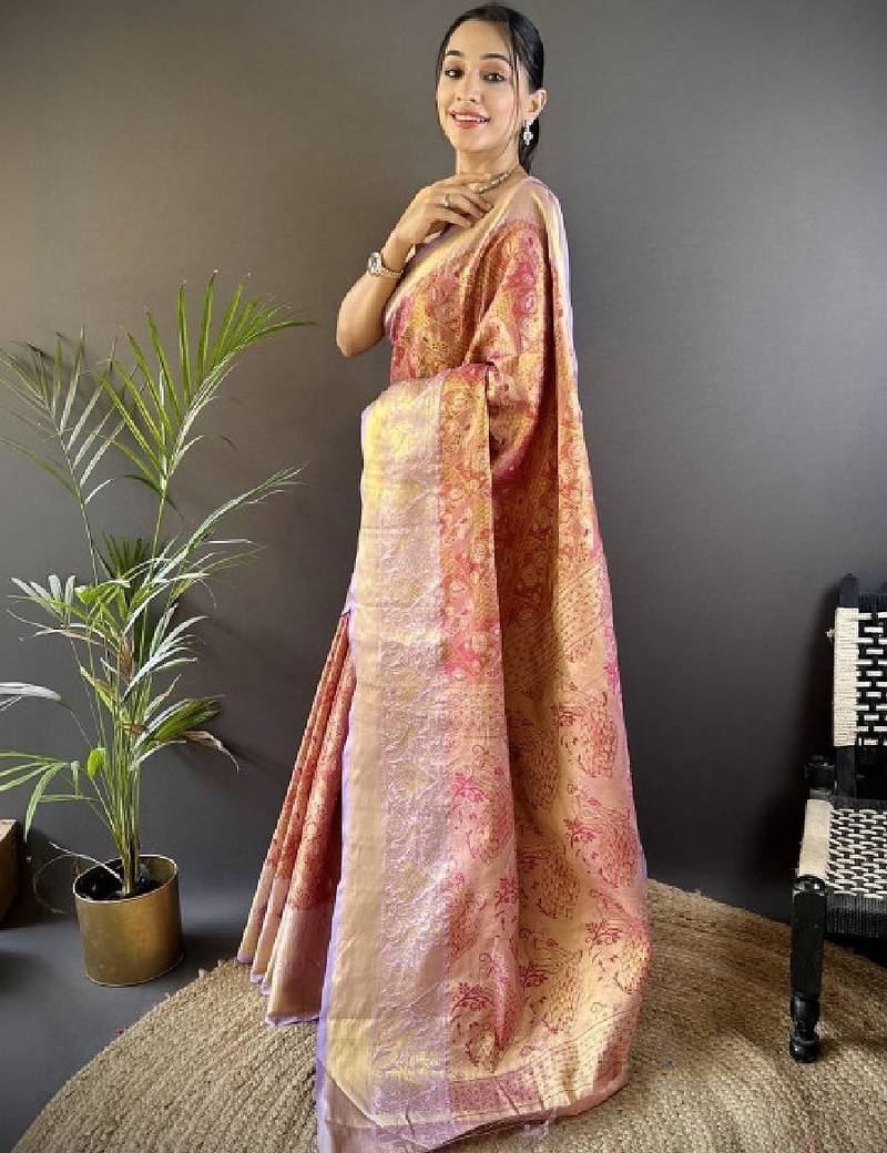 Woven design sarees with blouse piece
