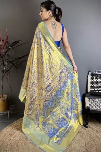 Woven design kanjeevaram sarees blouse piece