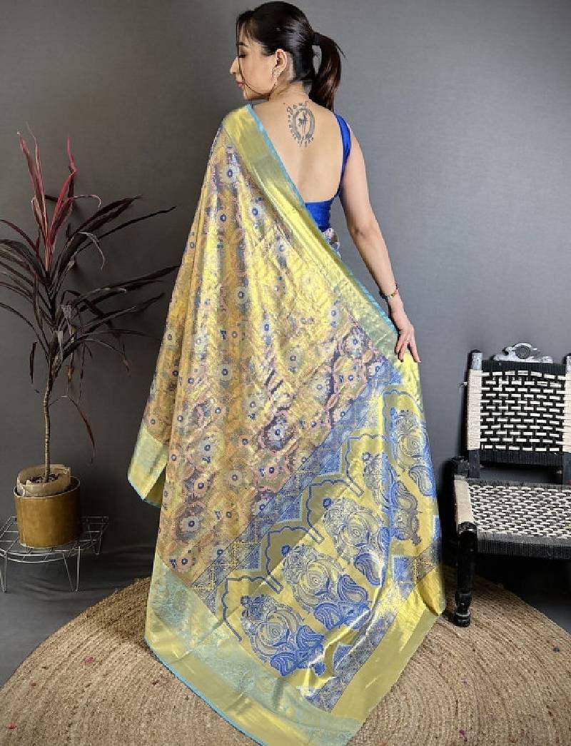Woven design kanjeevaram sarees blouse piece