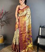 Floral zari art silk heavy work kanjeevaram saree