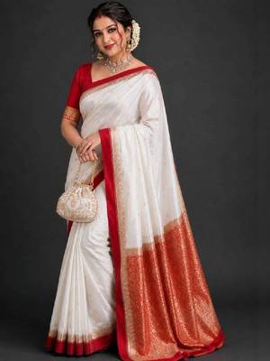 Woven design zari pure cotton kanjeevaram saree 1