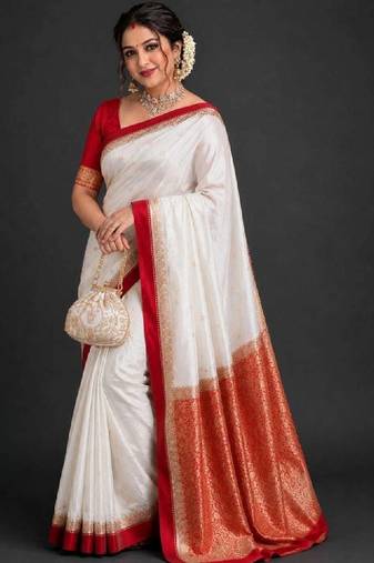 Woven design zari pure cotton kanjeevaram saree