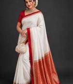 Woven design zari pure cotton kanjeevaram saree