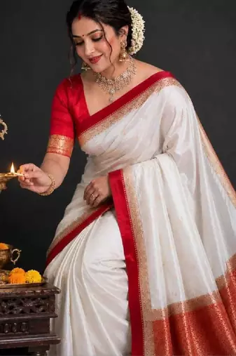 Woven design zari pure cotton kanjeevaram saree