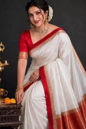 Woven design zari pure cotton kanjeevaram saree