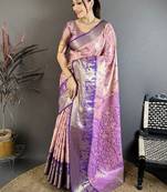 Woven design kanjeevaram sarees with unstitched blouse piece