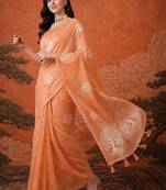 Ethnic motifs zari pure cotton handloom kanjeevaram saree