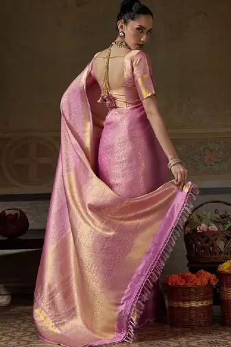 Woven design zari silk blend designer kanjeevaram saree