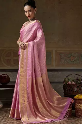 Woven design zari silk blend designer kanjeevaram saree