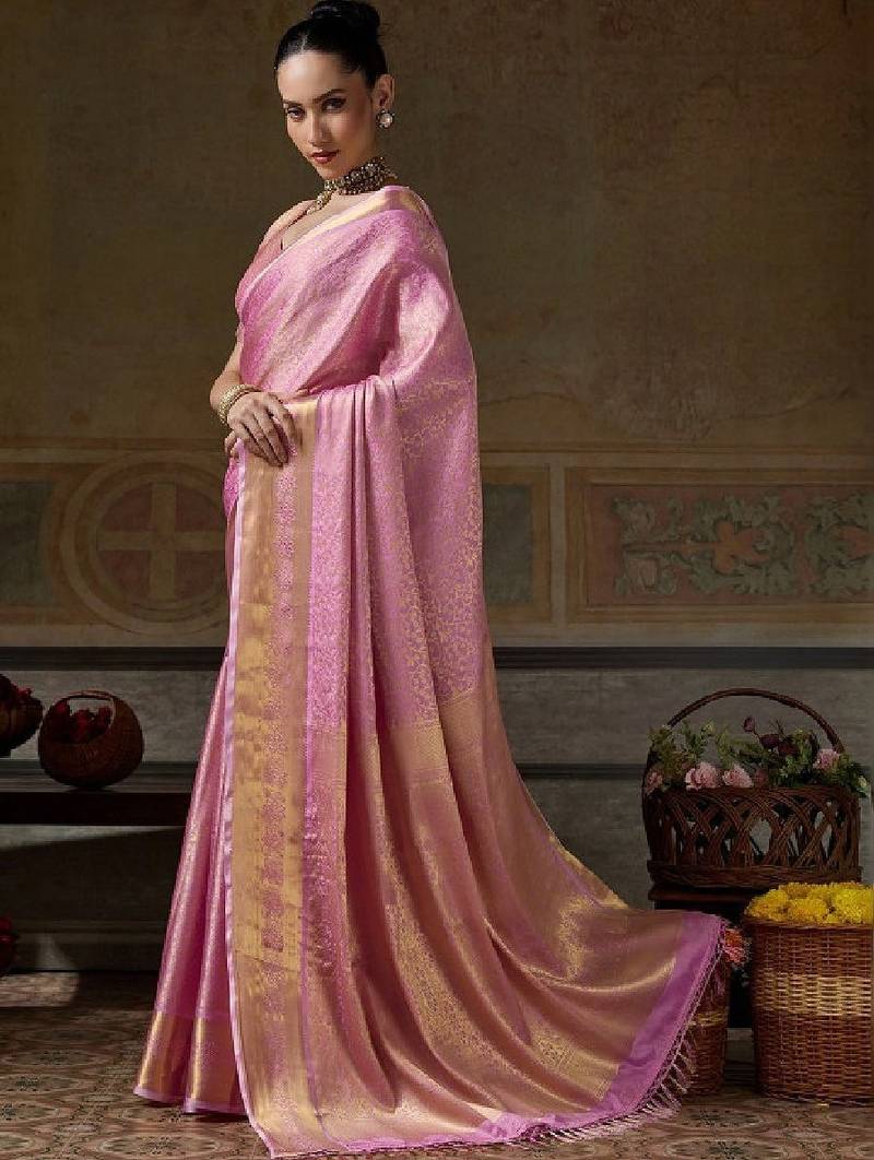 Woven design zari silk blend designer kanjeevaram saree