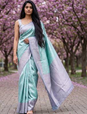 Woven design zari art silk handloom kanjeevaram saree 1