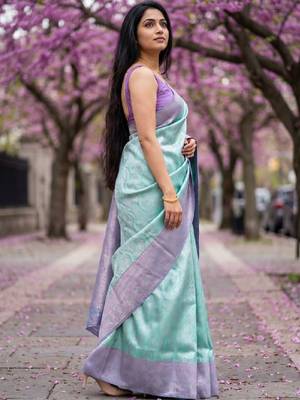 Woven design zari art silk handloom kanjeevaram saree 4