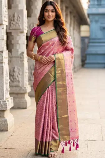 Woven design zari art silk designer kanjeevaram saree