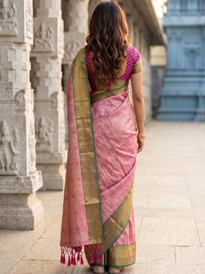 Woven design zari art silk designer kanjeevaram saree 2