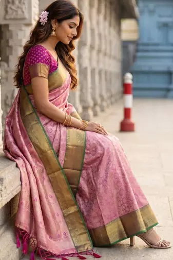 Woven design zari art silk designer kanjeevaram saree