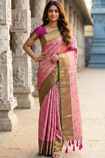 Woven design zari art silk designer kanjeevaram saree