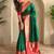 Green paithani silk zari weaving contrast blouse piece & sarees