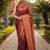 Maroon zari woven ready to wear saree